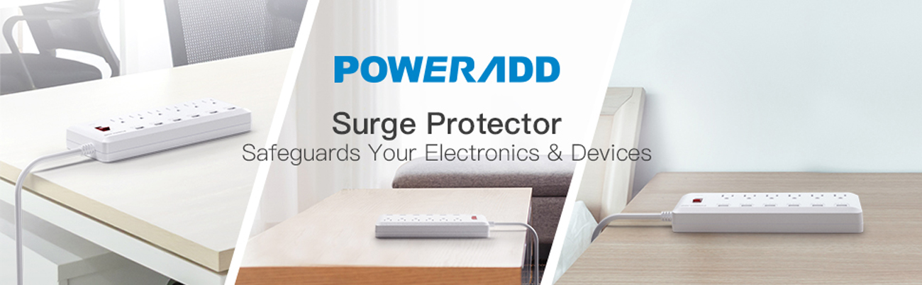 Poweradd Power Strip 6 Outlets 6 Smart USB Charging Ports Surge Protector